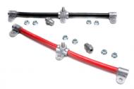 This Harness Assembly is 14\" and for
3/8\" stud-type battery. It includes 1 charging post and 4 hex serrated flange nuts