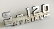 International Harvester S-120 Series emblem 
used, normal aged pitting
has 2 pins on back
145691-R1