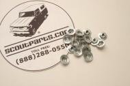 Thread cutting nut to fasten emblems. 1/8\" stud size, 7/16\" washer diameter. They are also known as \"Speed nuts\"